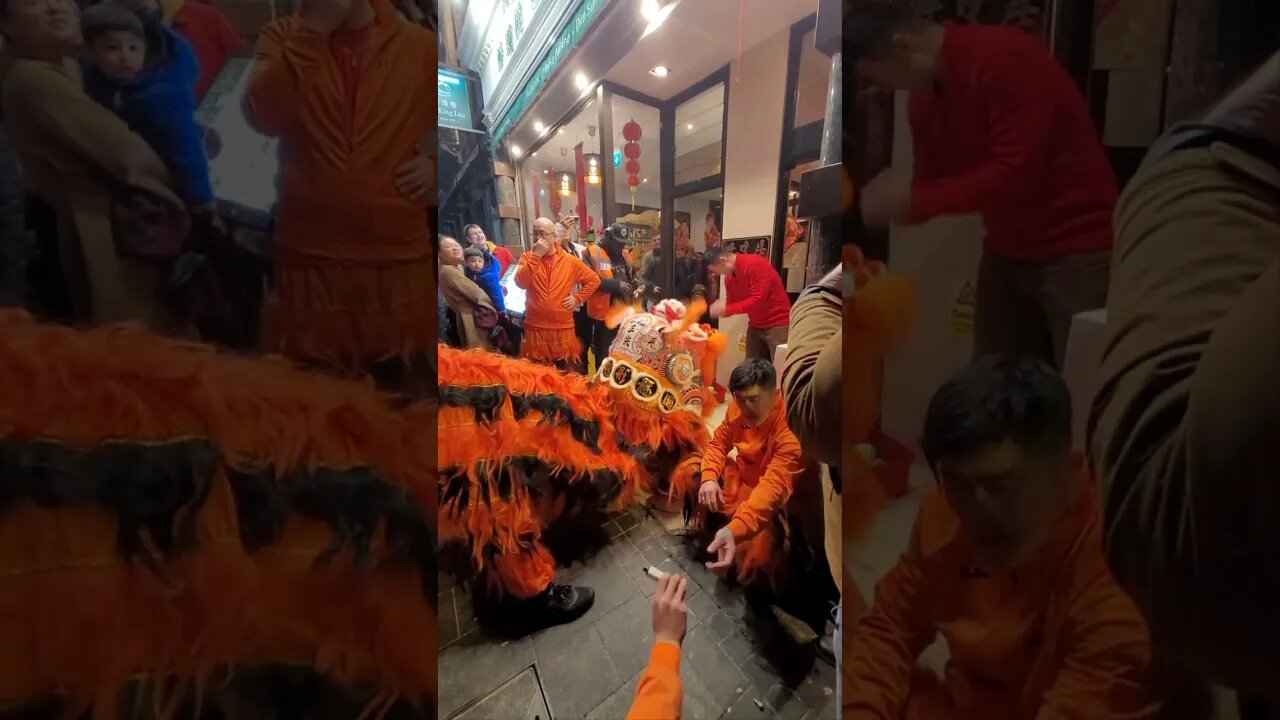 Chinese New year celebrations in London lucky orange dragon 🐉 #london