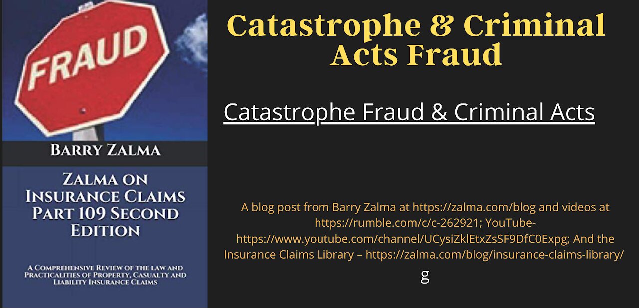 Catastrophe Fraud & Criminal Acts