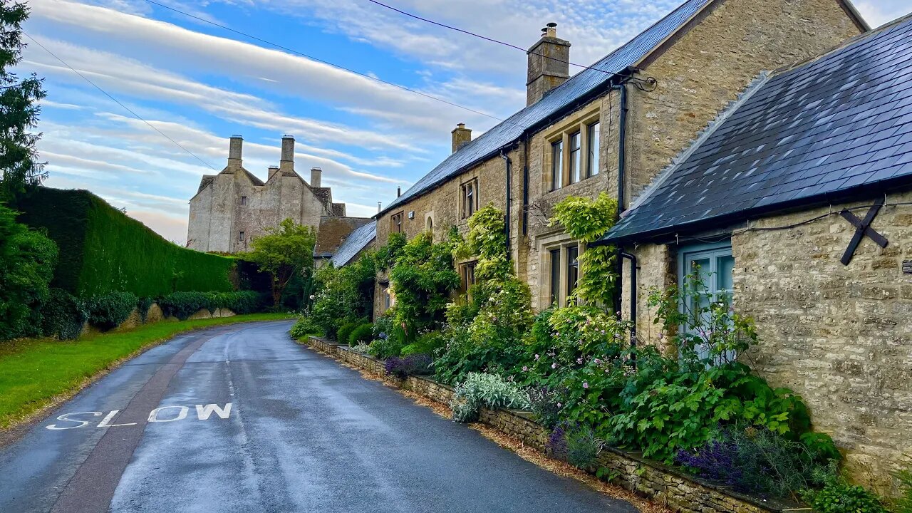 A Peaceful Early Morning Walk through COTSWOLDS Village, Idbury