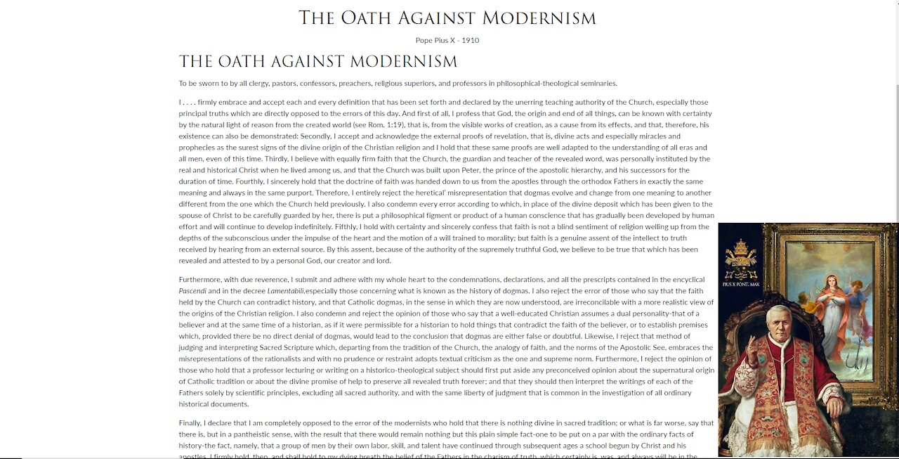 Oath Against Modernism ~ Fr. Ripperger