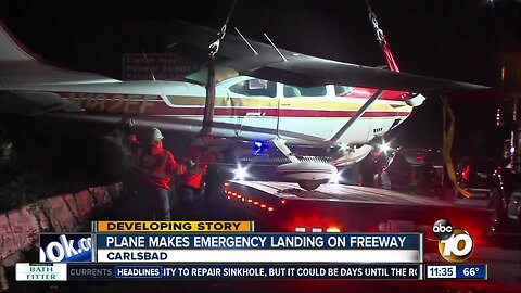 Plane crashes on I-5