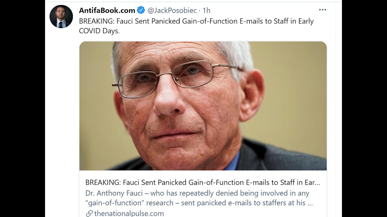 BOMBSHELL NEWS > "Dr.Fauci's Emails BLM & MLB SHOCKING NEWS" 6.2.21