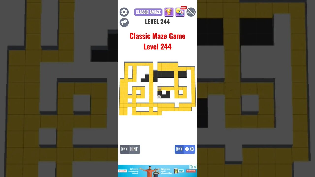 Classic Maze Game Level 244. #shorts