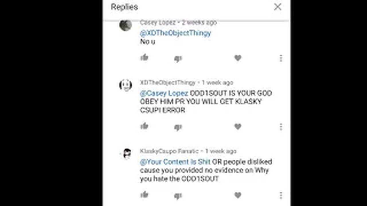 YOUR CONTENT IS SHIT first ever comments on my first video YCIS Aka Your Content Is Shit ARCHIVE