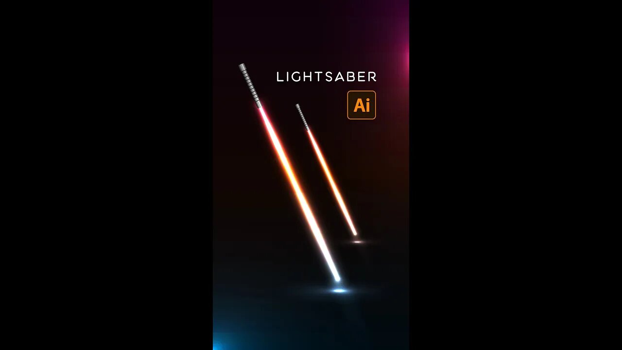 Create Lightsaber Vector in adobe illustrator #shorts