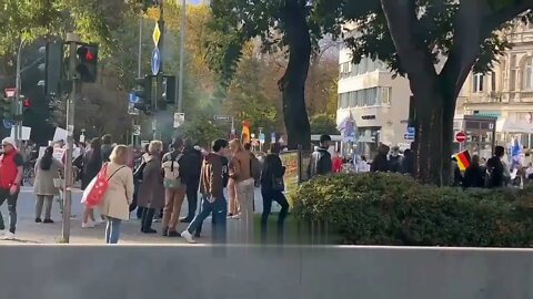 An anti war demonstration was held in Frankfurt am Main