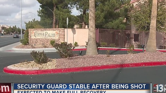Security officer stable after shooting