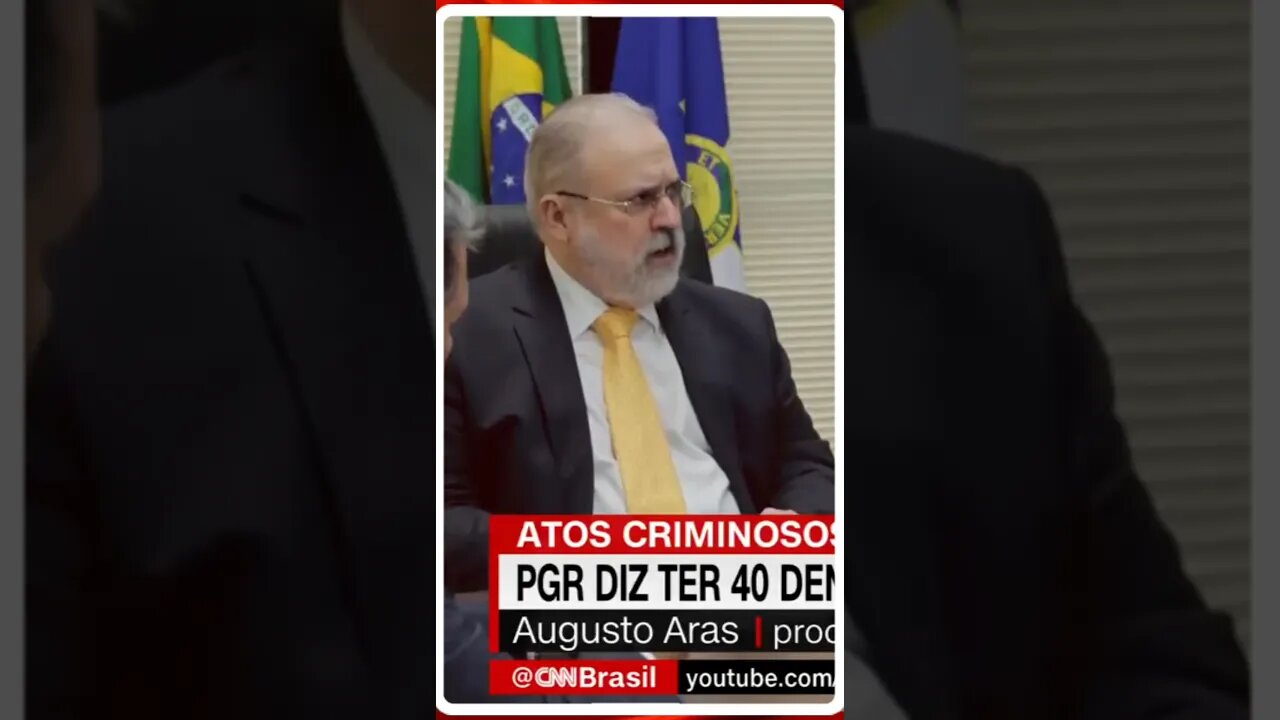 PGR Augusto Aras diz ter 40 denúncias prontas, contra bolsonaristas @shortscnn #shortscnn