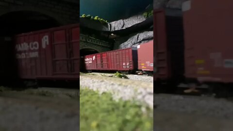 N Scale NS mixed freight entering the pass