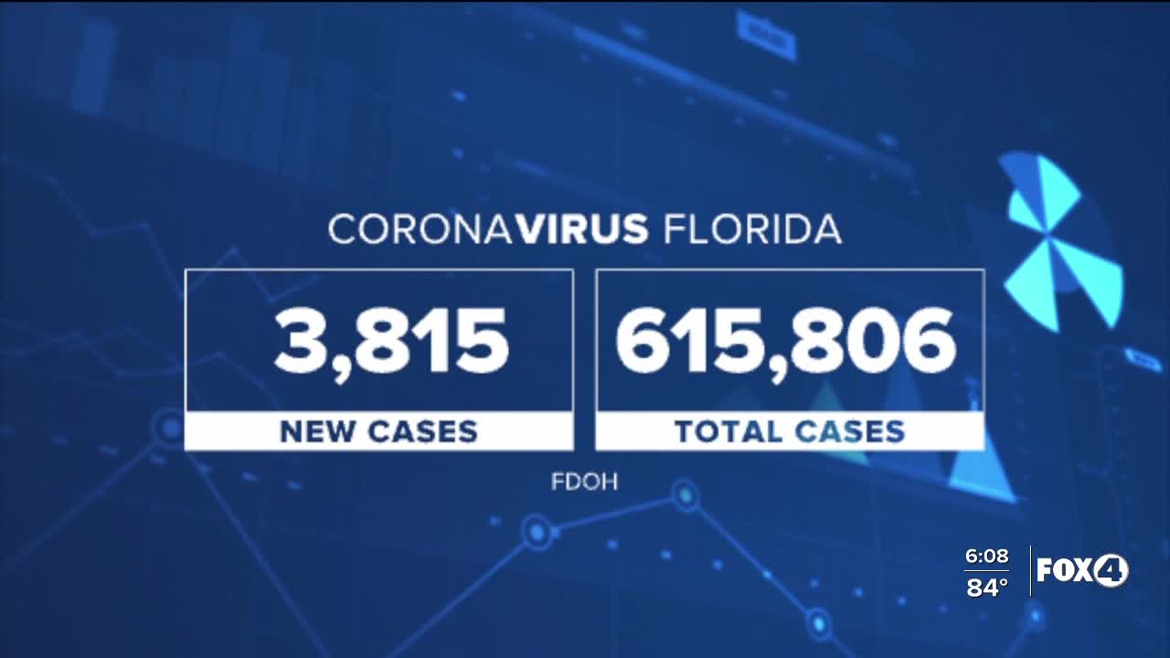 Coronavirus cases in Florida as of August 28th