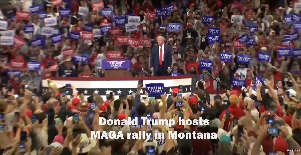 President Donald Trump speaks at campaign event in Montana