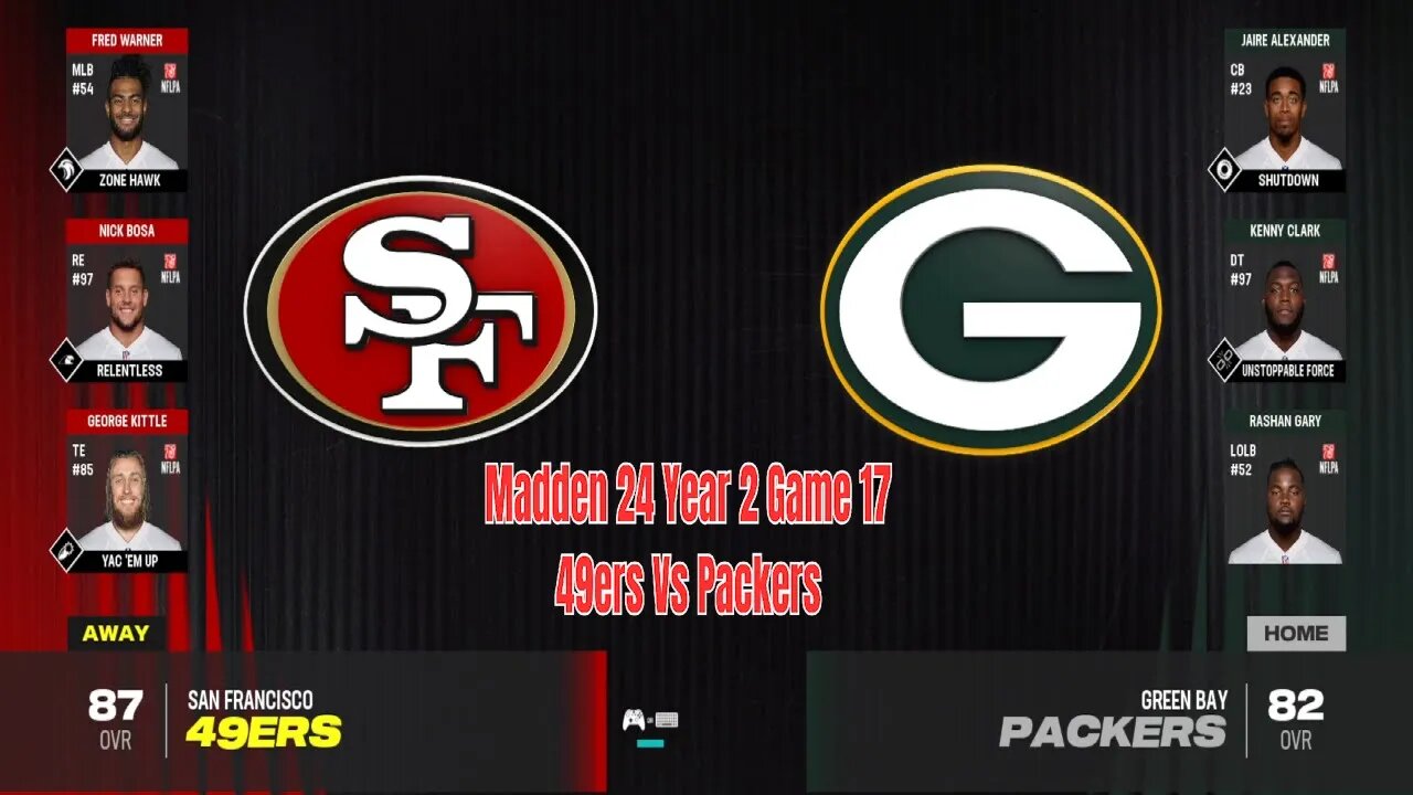 Madden 24 Year 2 Game 17 49ers Vs Packers