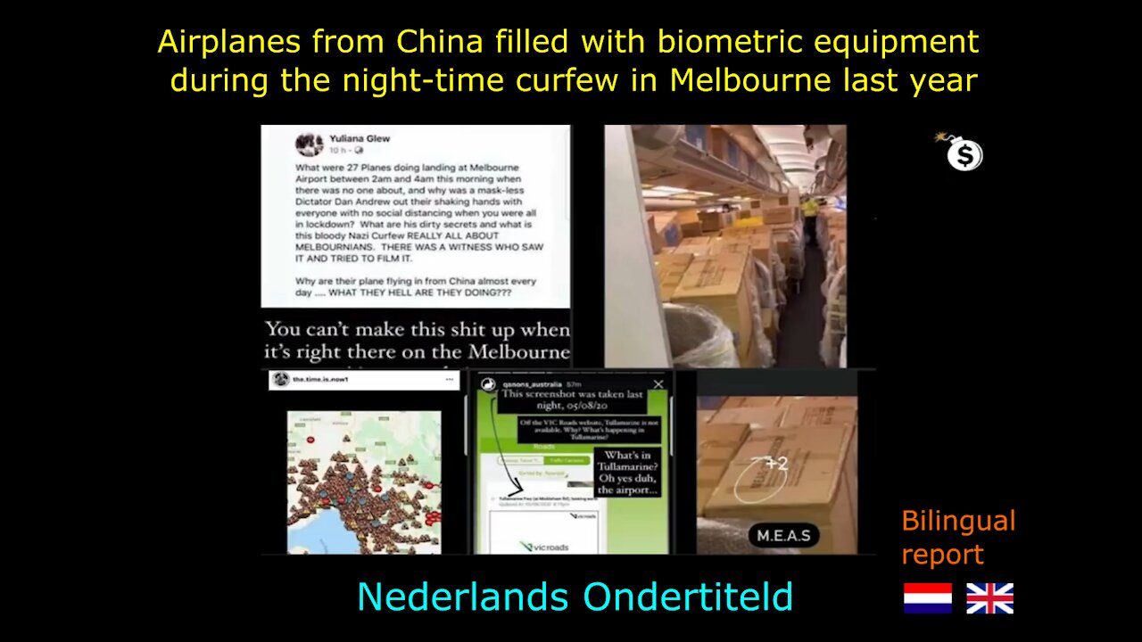 Vliegtuigen uit China met biometrische apparatuur tijdens de avondklok in Melbourne vorig jaar