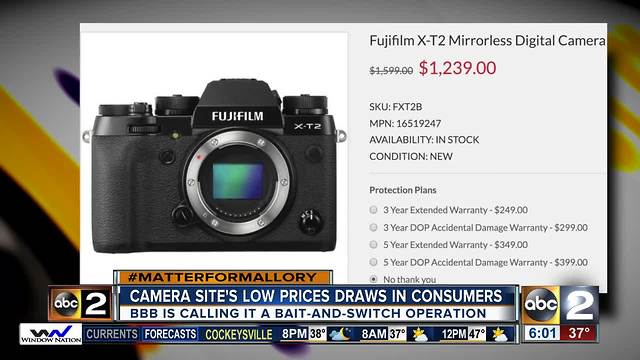 Consumers finding that camera site's low-prices are too good to be true