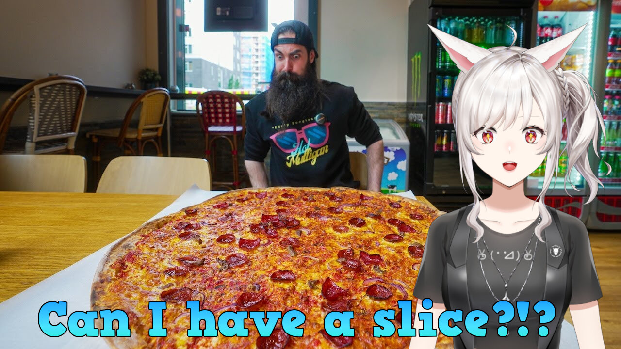 The biggest pizza in Norway!! || Beardeatsfood react