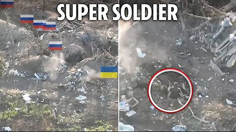 Single heroic Ukrainian soldier will NOT give up ground as he fights off wave of Russian troops