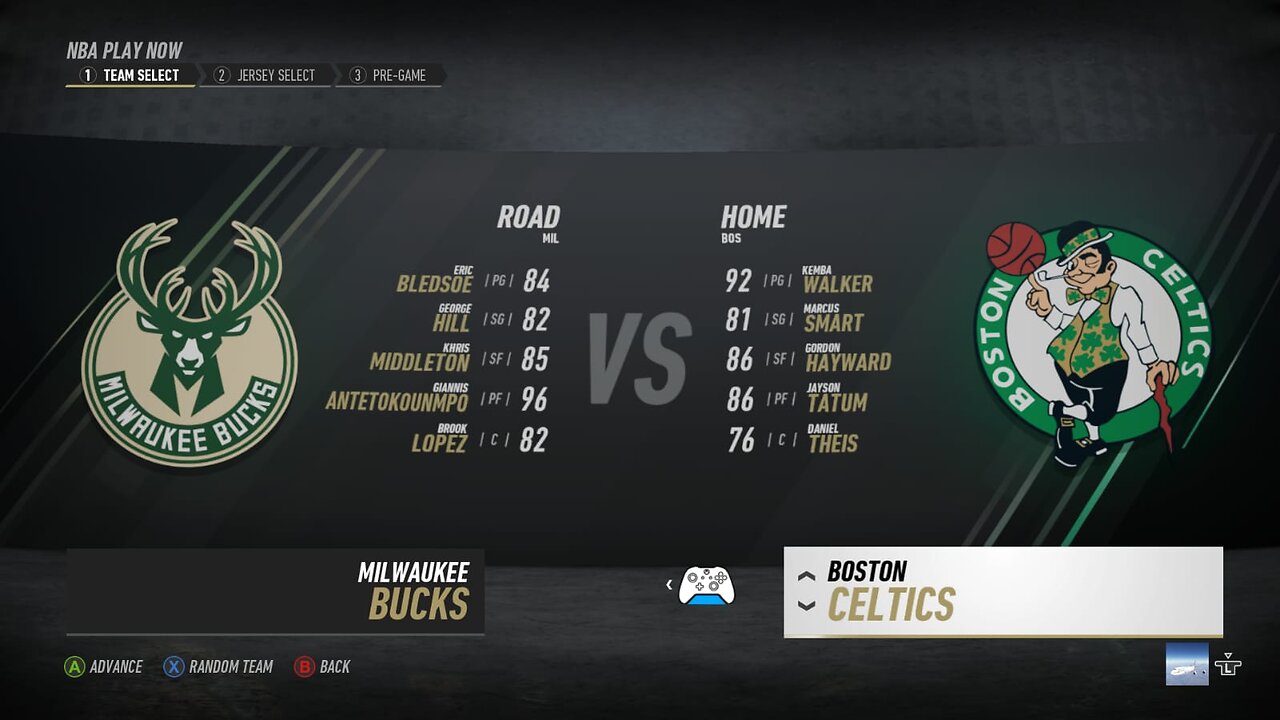 🏀NBA Live Season - Week 2 - Milwaukee Bucks (Road) VS (Home) Boston Celtics