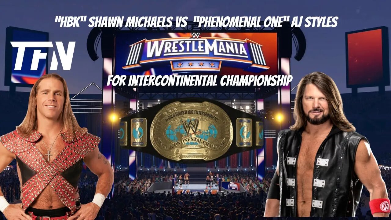 AJ Styles vs Shawn Michaels | WrestleMania Dream Matches | IC Title | #wwe #gaming #fypシ