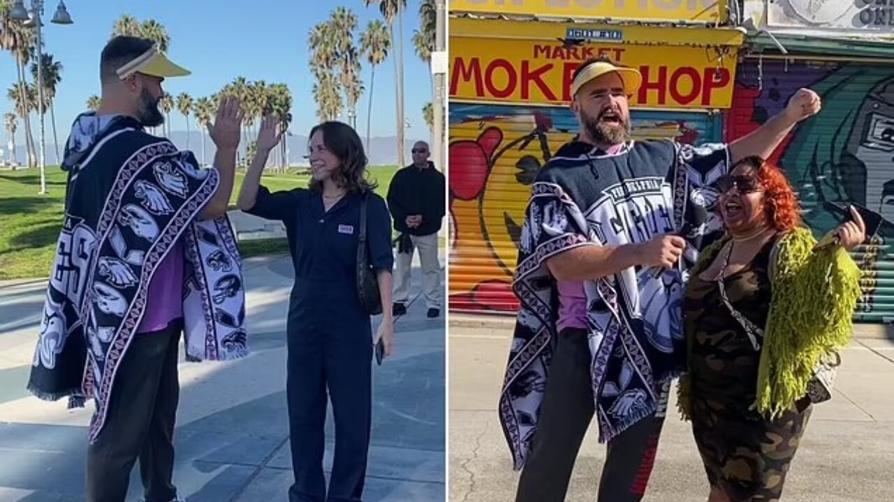 Jason Kelce Surprises Venice Beach Fans