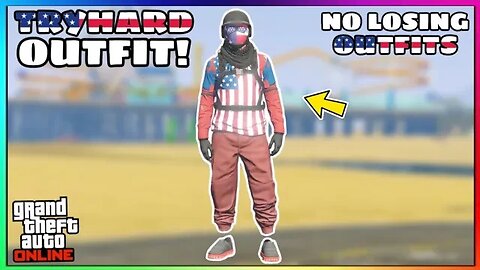 Easy Red Joggers Ripped Shirt JULY 4TH Tryhard Modded Outfit (No Transfer) (GTA Online)