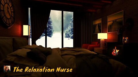 Cozy Winter Ambience / Crackling Fireplace, Blizzard Sounds, Snow Fall & Howling Wind for Relaxation