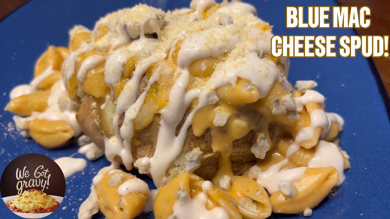 Blue Mac & Cheese Spud