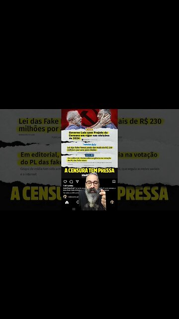 Censura e lei das fake news #shorts #noticias #news #pl2630 #pl2630nao #pldacensura