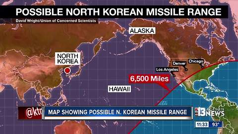 Map shows North Korea's missles strong enough to reach Las Vegas, other major cities