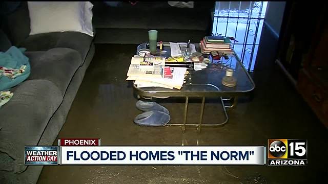 Apartment in central Phoenix flooded after heavy storm