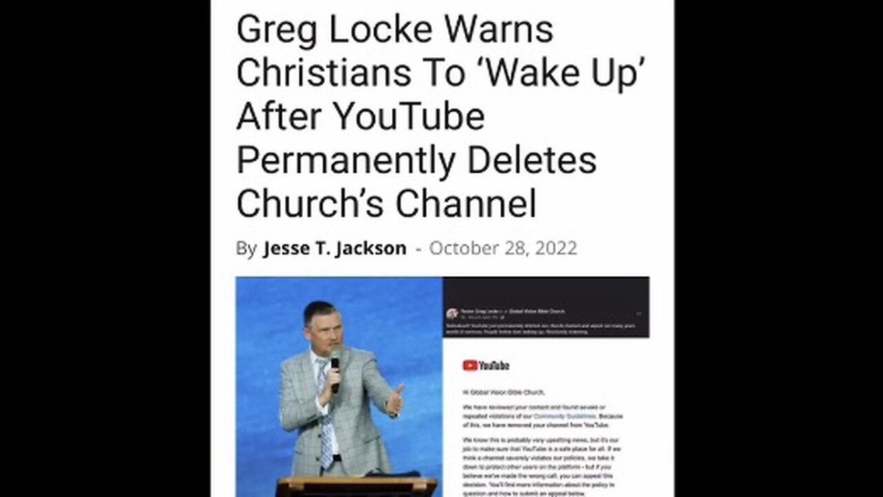 Greg Locke Warns Christians To'Wake Up' After Youtube Permanently Deleted Church's Channel