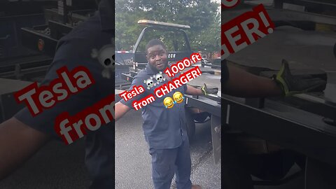 $75 to tow Tesla 1,000ft to Charger ☠️😂#shorts #tesla