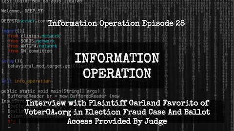 IO Episode 28 - Interview with Plaintiff Garland Favorito in GA Election Fraud Case