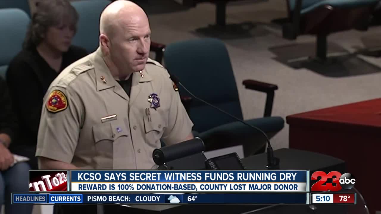 KCSO says money for Secret Witness reward fund is running dry