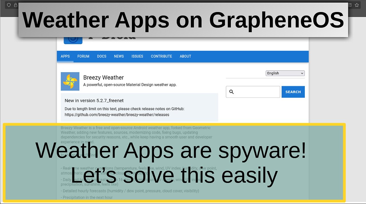 Weather Apps on GrapheneOS | Let's see the weather (without being spied on)