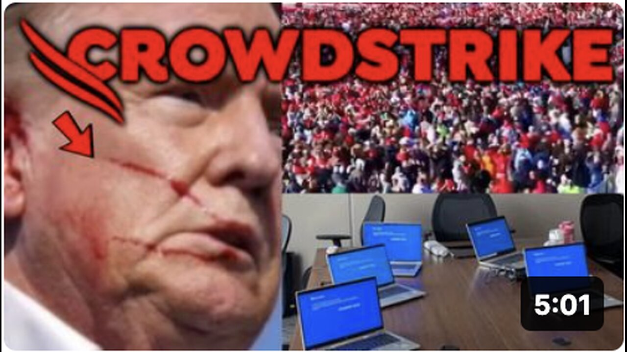 Why Does The Blood On Trump's Face Look Just Like The CrowdStrike Logo?! (Worldwide Computer Outage)