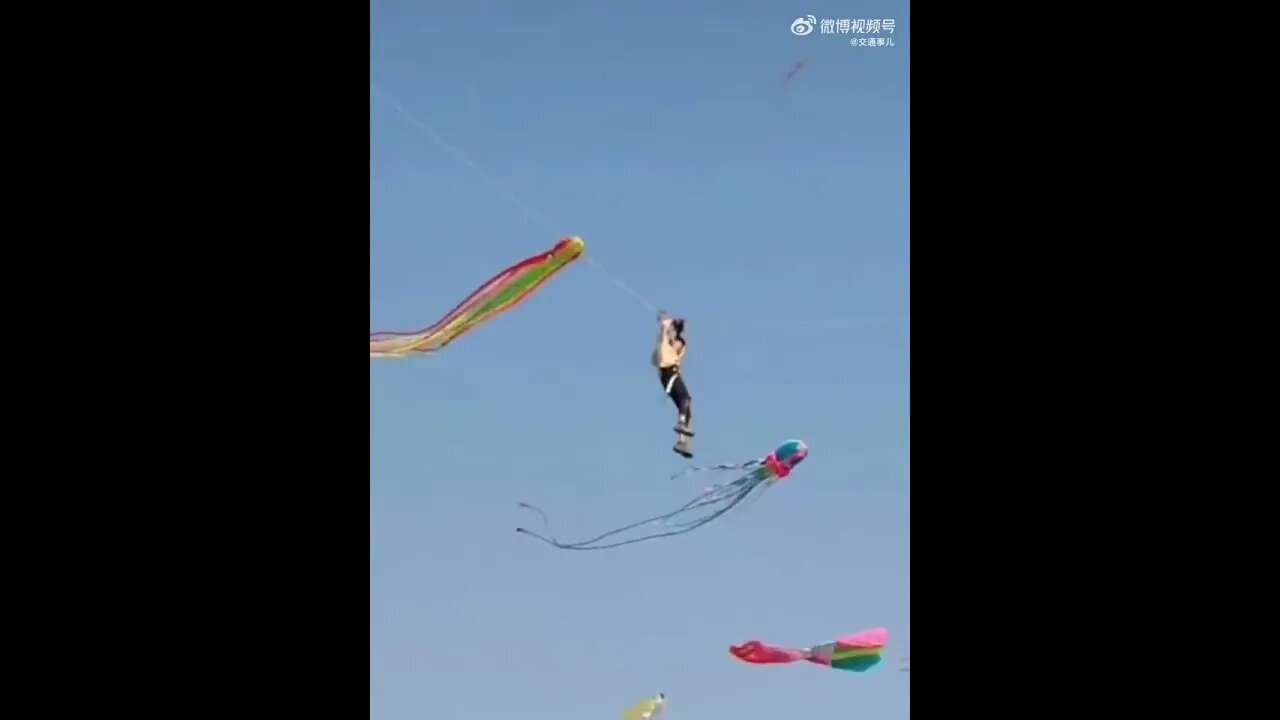Man sent flying into air by big kite #viral #trending