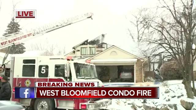 Firefighters battle condo fire in West Bloomfield