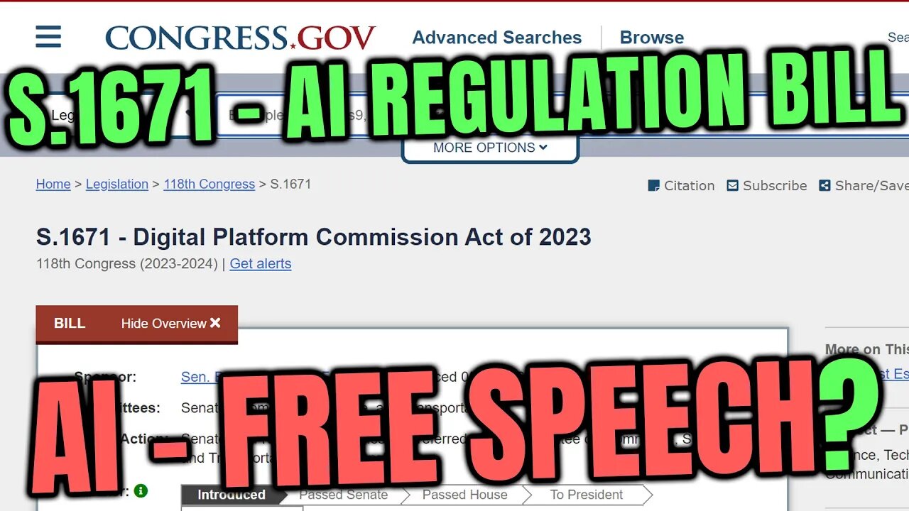 U.S. Bill S.1671 Digital Platform - Ai Bill - Is this just a way to use Ai to push ESG or Censorship