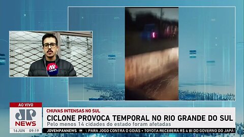 Ciclone provoca temporal no Rio Grande do Sul, bloqueio de estradas e cancelamento de voos