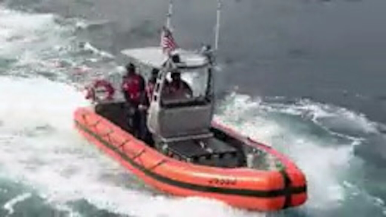 B-Roll USCGC Stone (WMS 758) conducts small boat operations