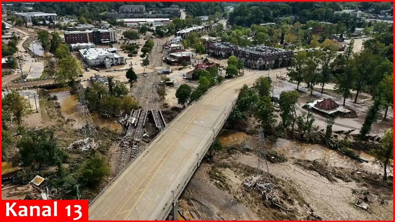 Search crews looking for missing in U S North Carolina after Hurricane Helene floods town