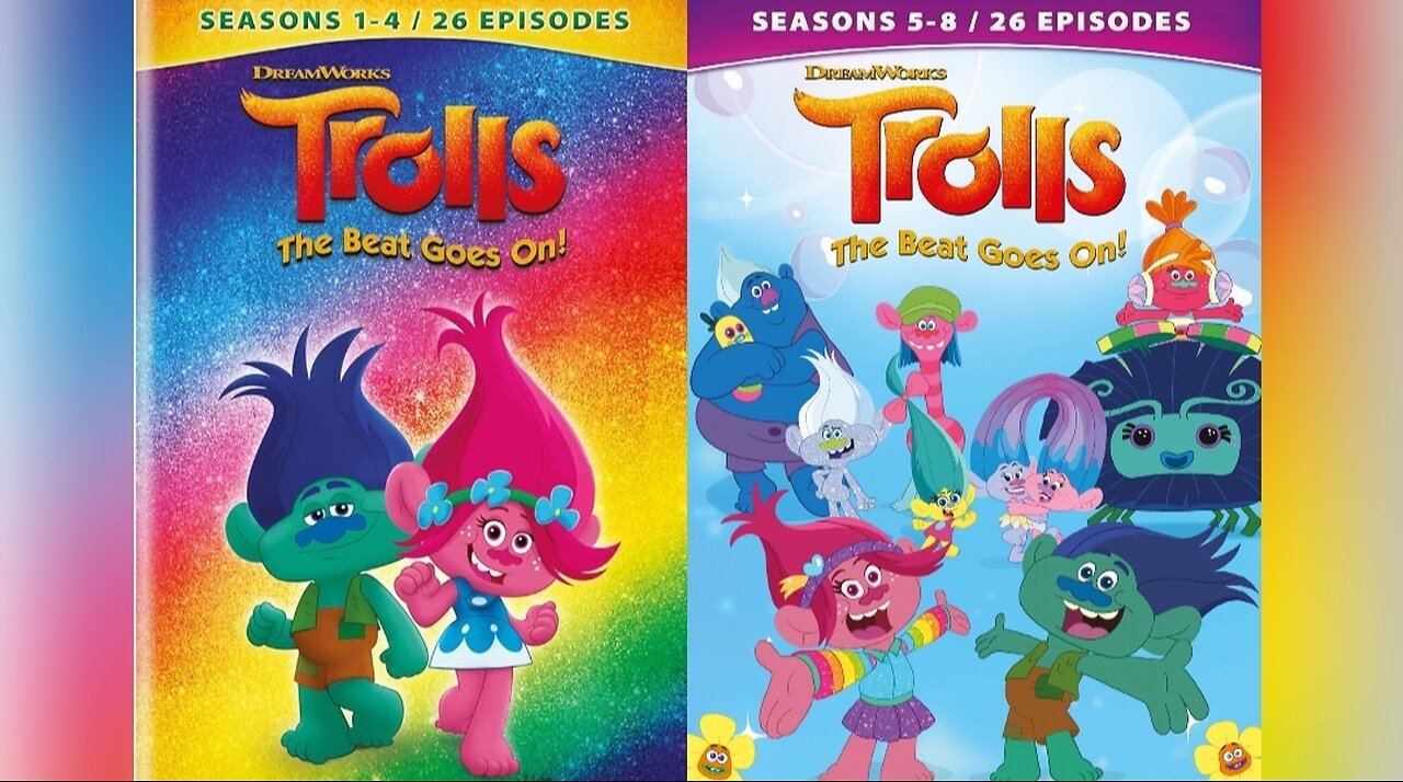 Trolls: The Beat Goes On DVD comparison in a repeat video