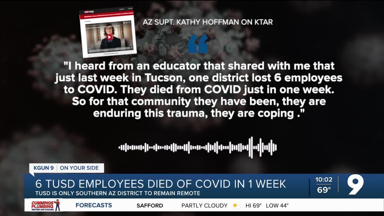 TUSD Supt. confirms 4 employees died of COVID in 5 days