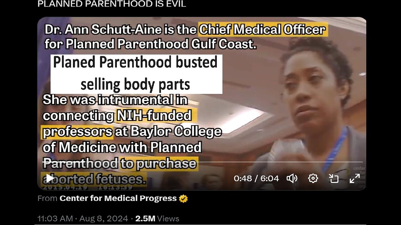 Planned Parenthood admits selling baby parts undercover video