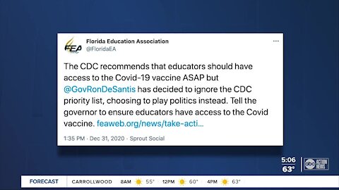 Governor DeSantis says Johnson & Johnson vaccine could be a good option for Florida teachers