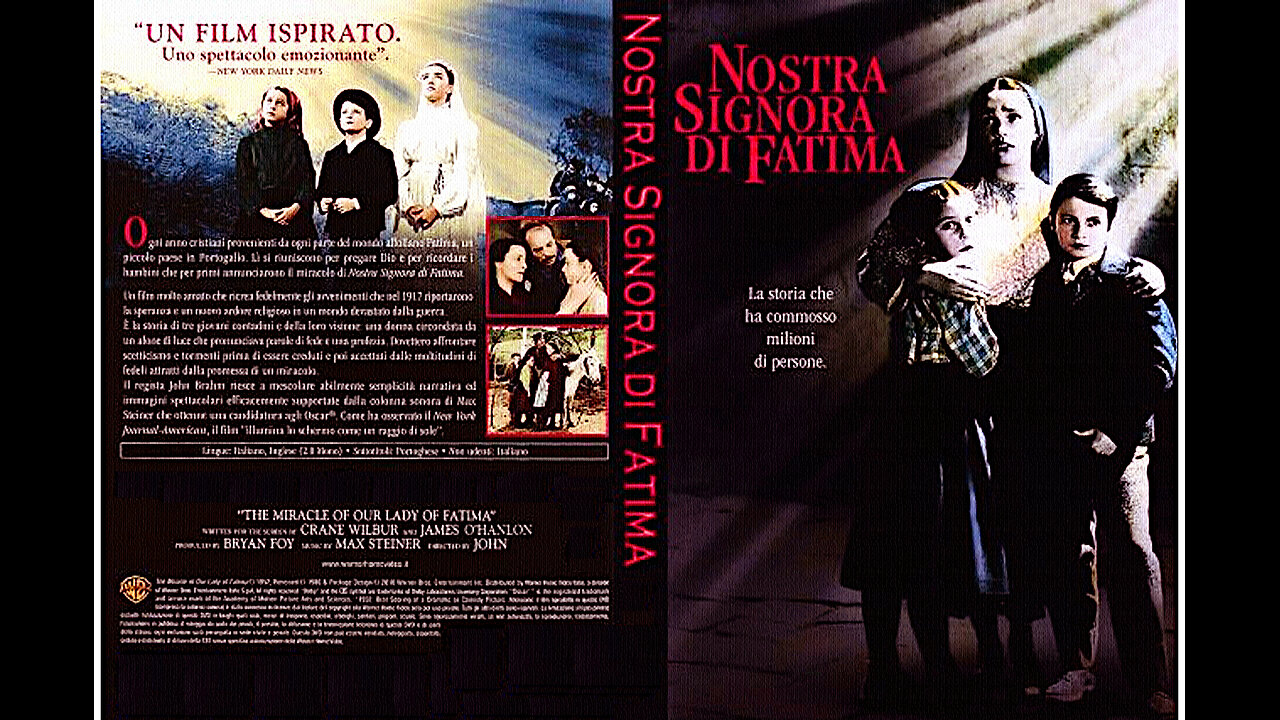 #“NOSTRA SIGNORA DI FATIMA” con Susan WHITNEY, Sherry JACKSON e Sammy OGG =Regia di John BRAHM= 🩸“SE I POPOLI DELLA TERRA PREGHERANNO E SI CONVERTIRANNO COME NOSTRA SIGNORA HA DETTO DIO CONCEDERÀ LA PACE!”😇💖🙏