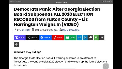 Democrats Panic After Georgia Election Board Subpoenas ALL 2020 ELECTION RECORDS from Fulton County