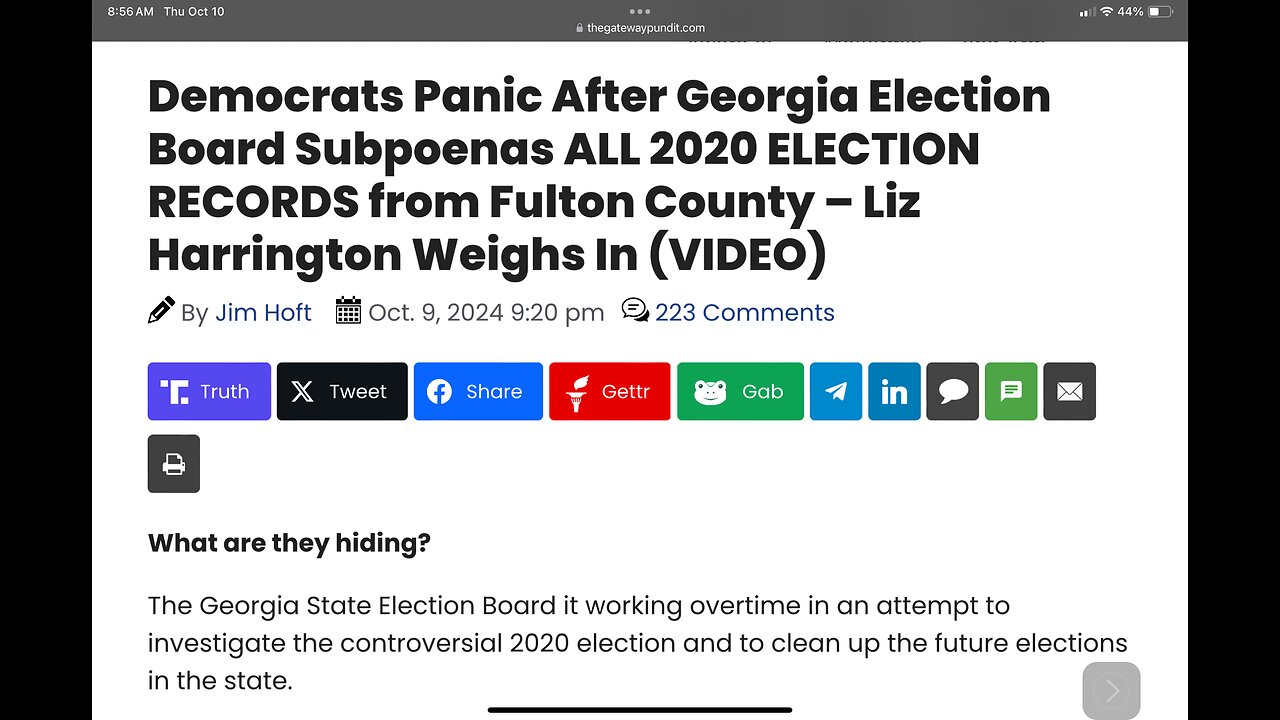 Democrats Panic After Georgia Election Board Subpoenas ALL 2020 ELECTION RECORDS from Fulton County