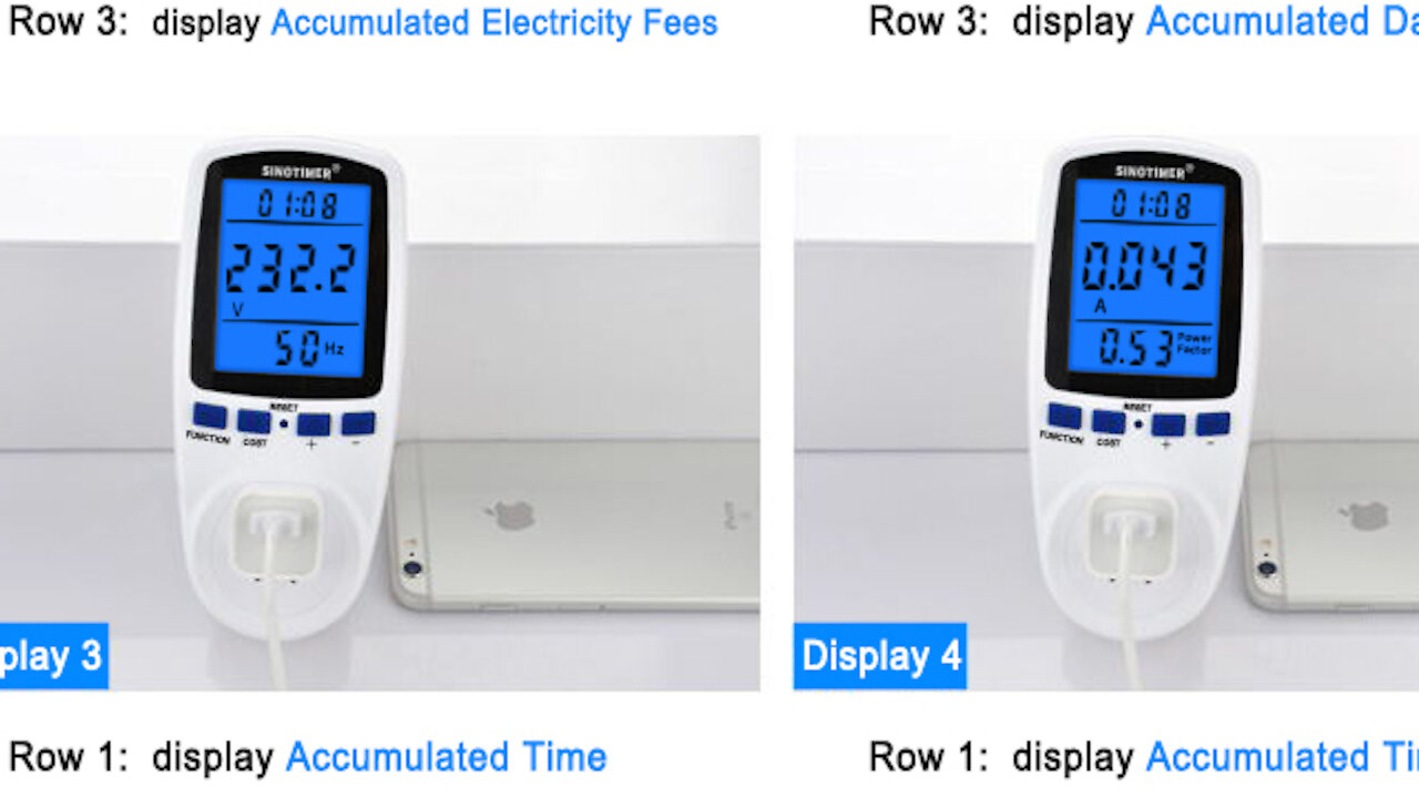 Review LCD Voltage Wattage Power Meter Energy Electric Cost Estimator Tester