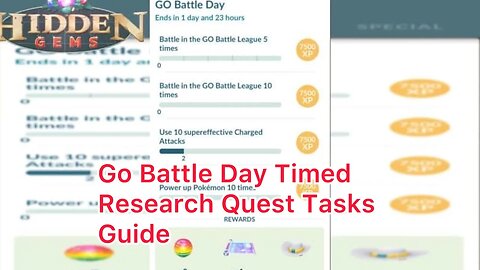 Go Battle Day Timed Research Quest Tasks Guide